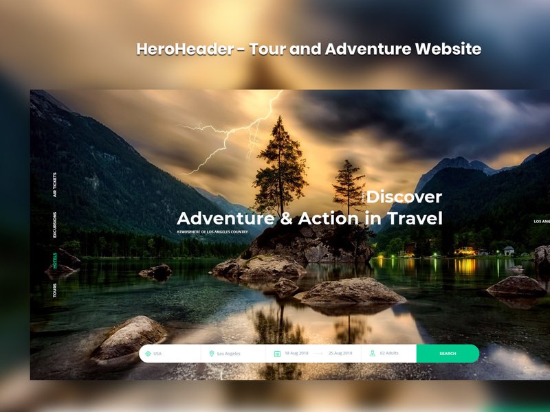 HeroHeader for Tour and Adventure Website