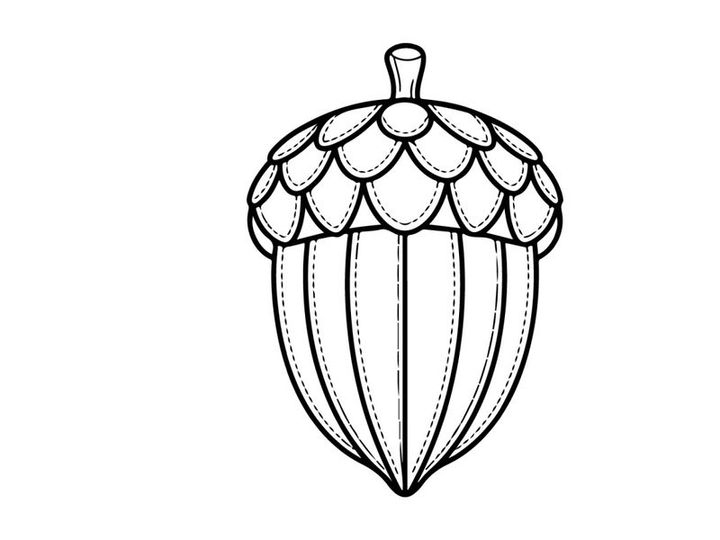 Cute acorn ornament with detailed cap. Decorative natural-inspired accessory for crafts and seasonal decor.