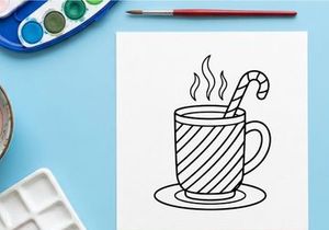Steaming hot peppermint candy cane coffee mug for festive Christmas morning relaxation