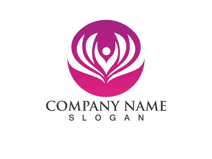 People yoga health in lotus flower logo