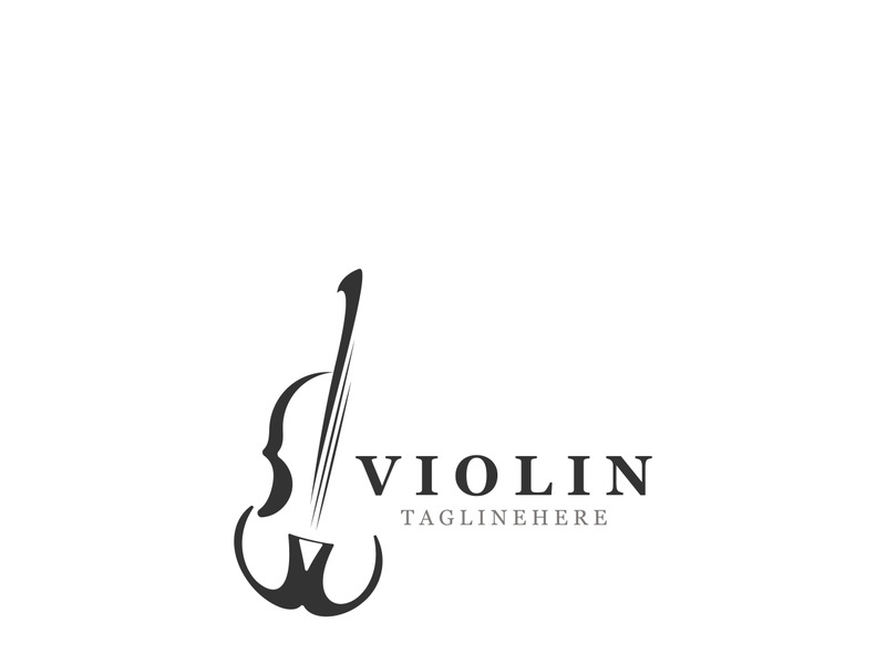 Violin instrument, vintage violin orchestra music design template
