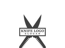 Knife logo icon template and symbol vector design illustration