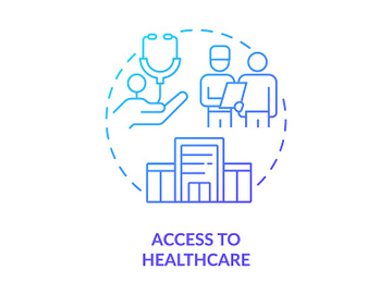 Access to healthcare blue gradient concept icon preview picture