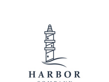 Lighthouse icon logo and vector illustration beacon tower design vintage symbol