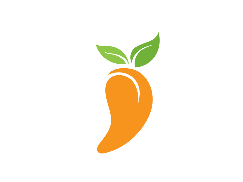 Mango in flat style. Mango vector logo. Mango