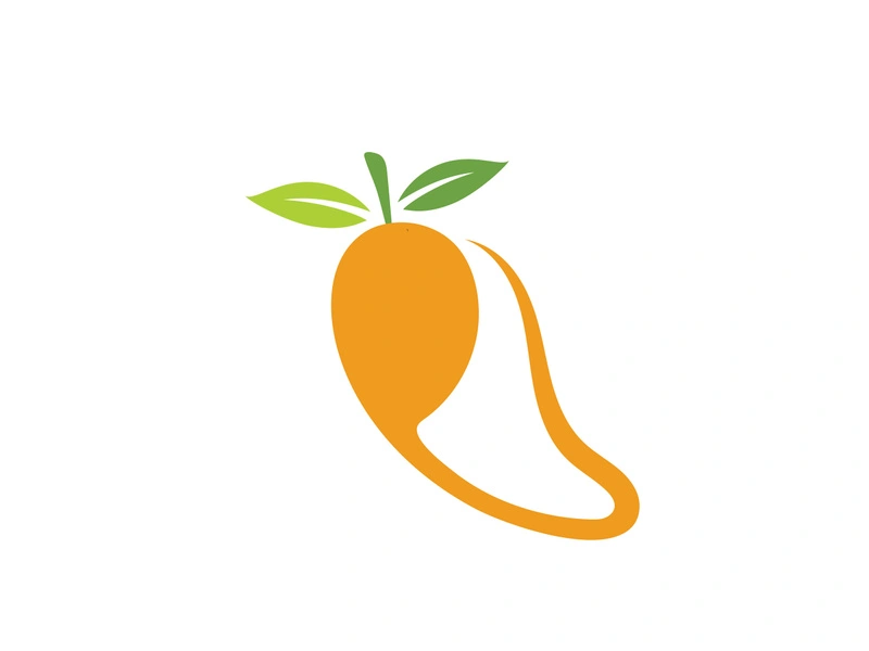 Mango in flat style. Mango vector logo. Mango
