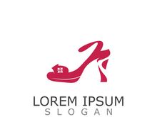 Women shoes logo design High heel fashion icon template vector for business store