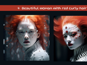 Beautiful woman with red curly hair preview picture