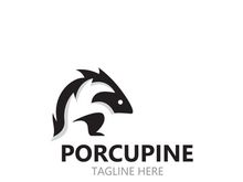 Porcupine logo design. animal vintage minimalist logo Hedgehog modern template icon