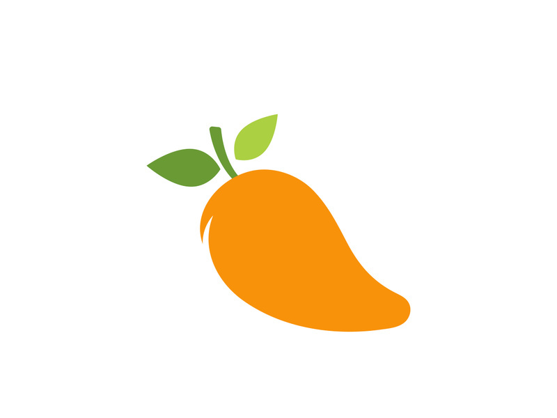 Mango in flat style. Mango vector logo. Mango