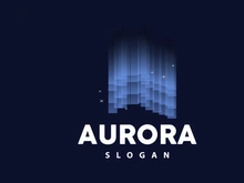 Aurora Logo, Light Wave Vector, Nature Landscape Design