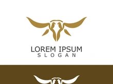 Horns Animal bull simple logo design vector template