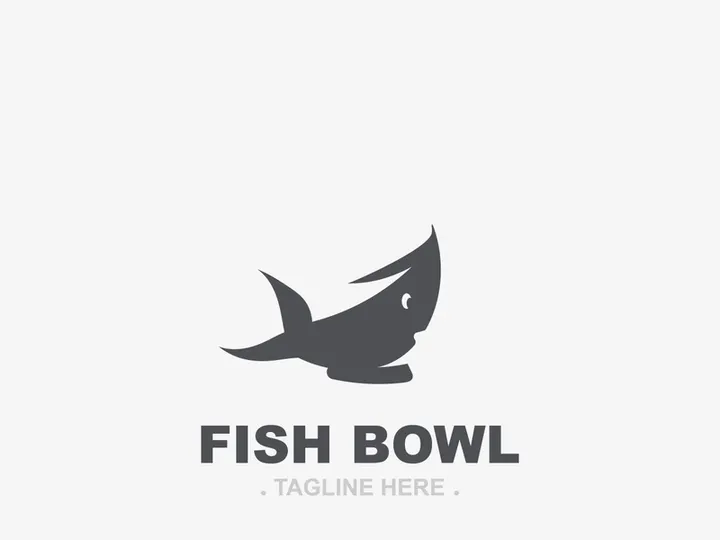 Fish bowl logo design, restaurant logo symbol minimal illustration design