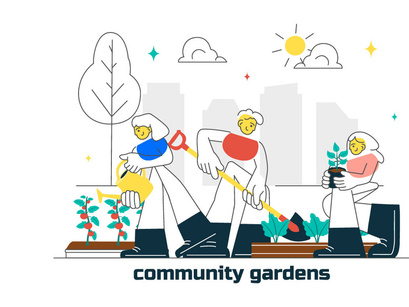 10 Community Garden Illustration