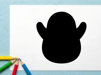 Cute cartoon hummingbird head silhouette for nature and wildlife design