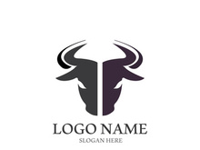 Bull head logo vector icon design illustration