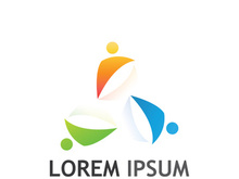 Community of people logo design with creative idea.