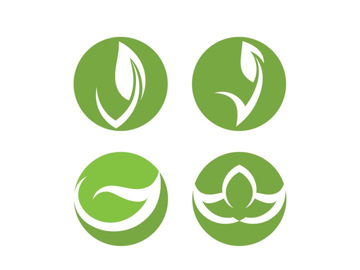 Vegan leaf green eco logo nature