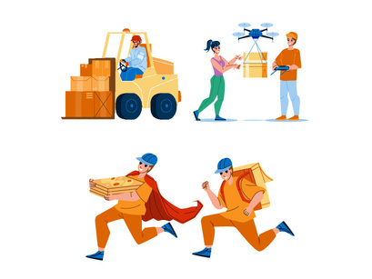 Delivery courier characters