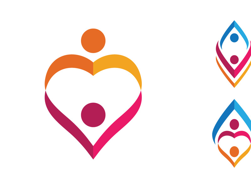 Adoption care community network and social logo design