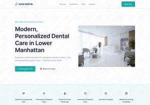Soho Dental Website Redesign | Modern Dental Clinic UI/UX Landin