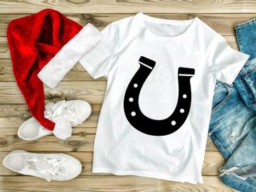 Black metal horseshoe isolated on white background for luck preview picture