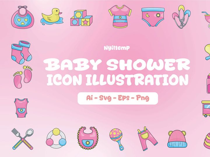 Baby Shower Icon Illustration