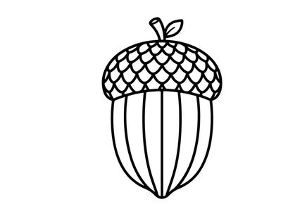 Niedliche Eichel-Illustration für Herbst- und Naturteme. Handgezeichnetes botanisches Symbol für saisonale Designs.
