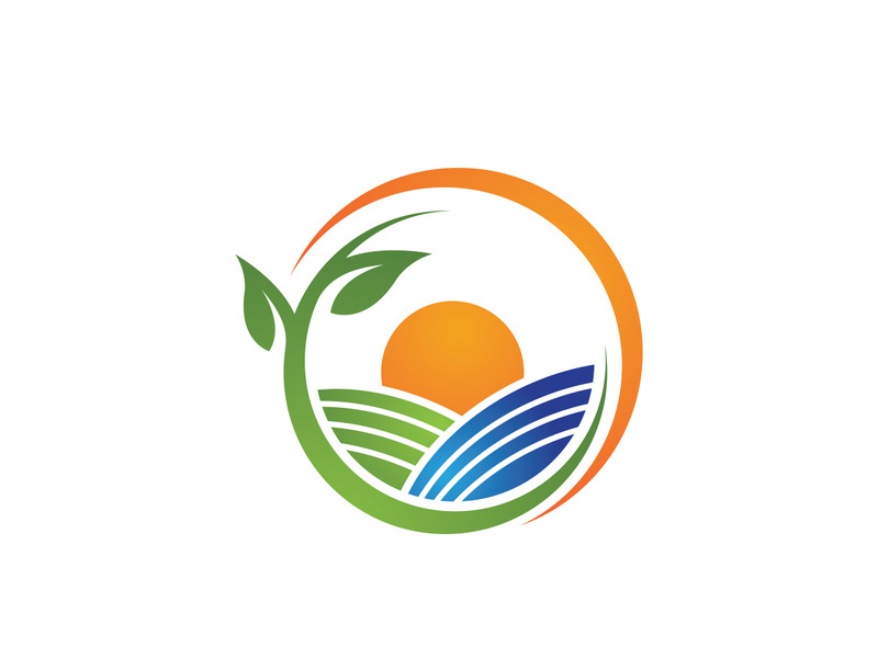 Sun farm logo Vector icon design illustration