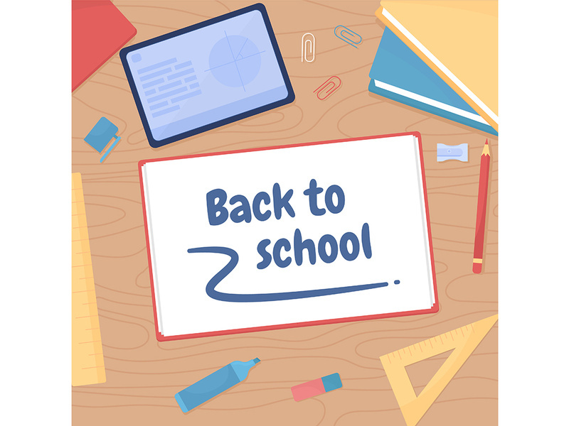 Back to school card template. Education process