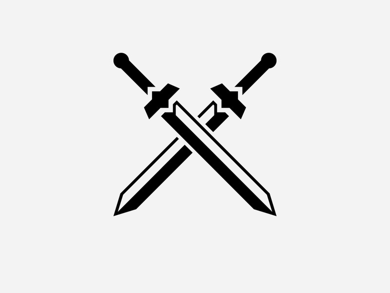 Crossed swords vector icon illustration
