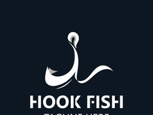 Hook Fishing logo simple and modern vintage rustic vector design style template illustration