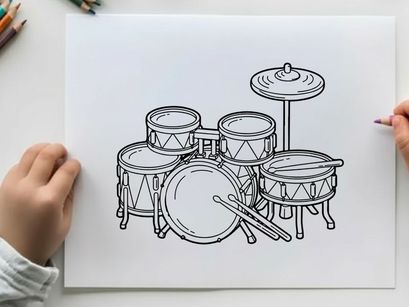Drum set isolated vector illustration flat design