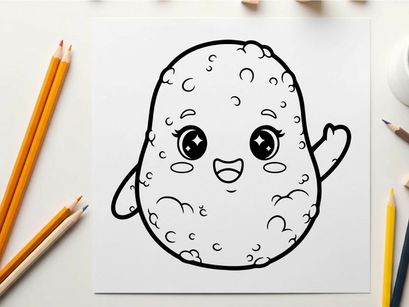 Cute smiling microbe germ cartoon vector illustration