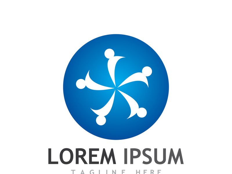 Community of people logo design with creative idea.