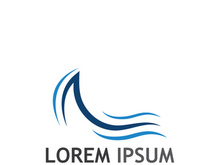 Ocean water wave wave logo design.