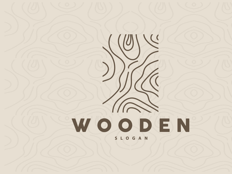 Wood Logo, Wood Fiber Bark Layer Vector