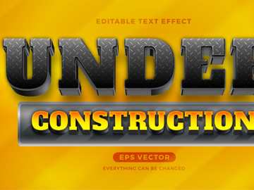 Under Construction editable text effect style vector preview picture