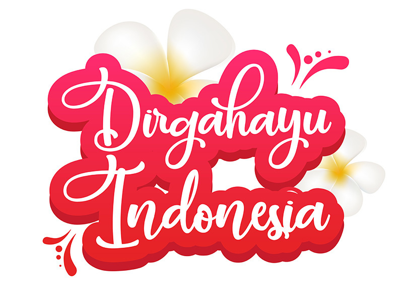 Dirgahayu Indonesia flat poster vector template