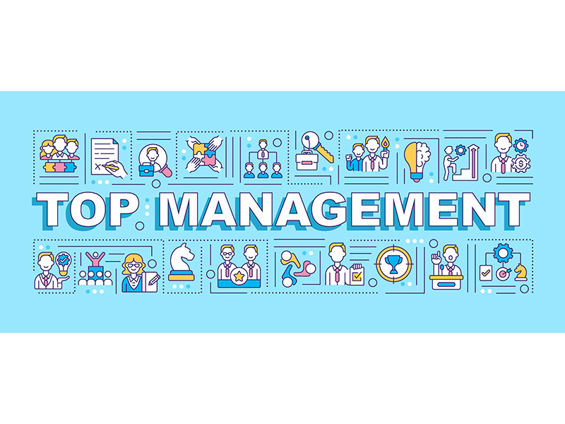 Top management word concepts banner