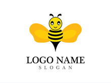 Bee logo vector icon illustration design