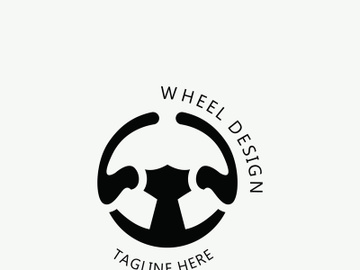 Steering wheel logo automotive car design garage auto repair workshop illustration preview picture