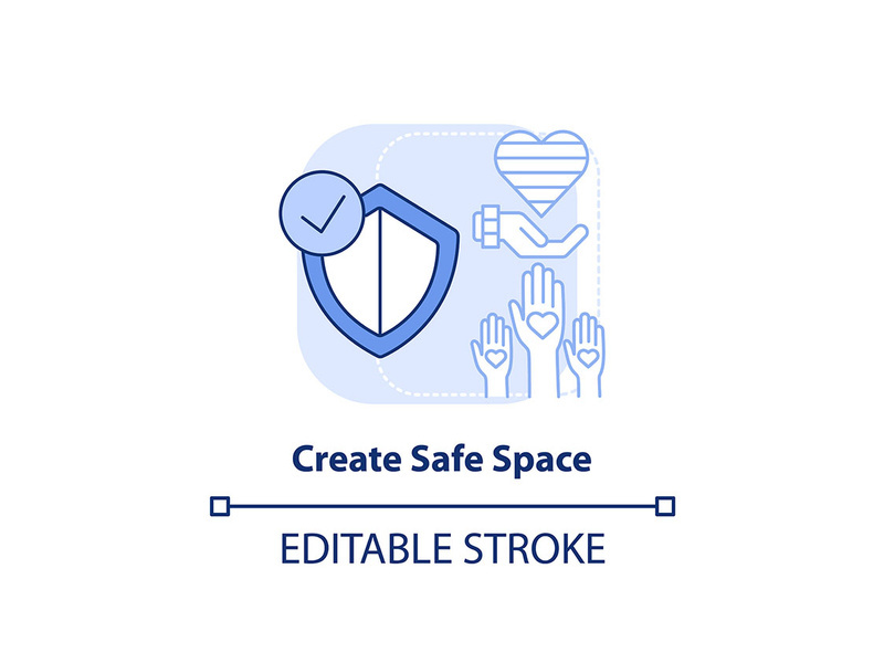 Create safe space light blue concept icon