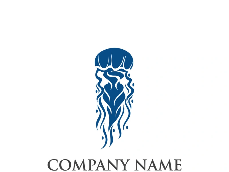 Jellyfish icon illustration design, simple logo template vector