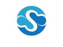 Blue cloud icon logo vector