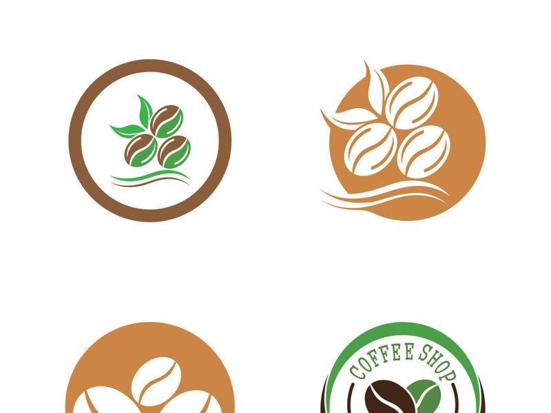 Coffee bean icon vector illustration template