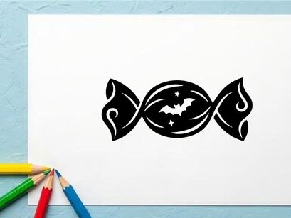 Halloween Candy Wrapper mit Fledermaus- und Sternen-Design fürs Süßes-oder-Saures-Sammeln