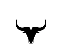 Retro vintage bull head horns logo.