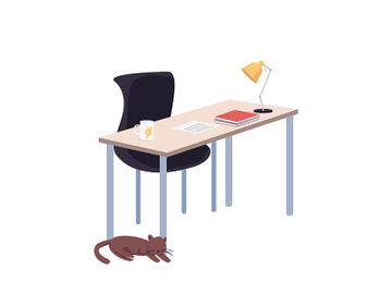 Student workspace cartoon vector illustration preview picture