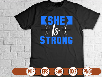 She is Strong t shirt Design preview picture